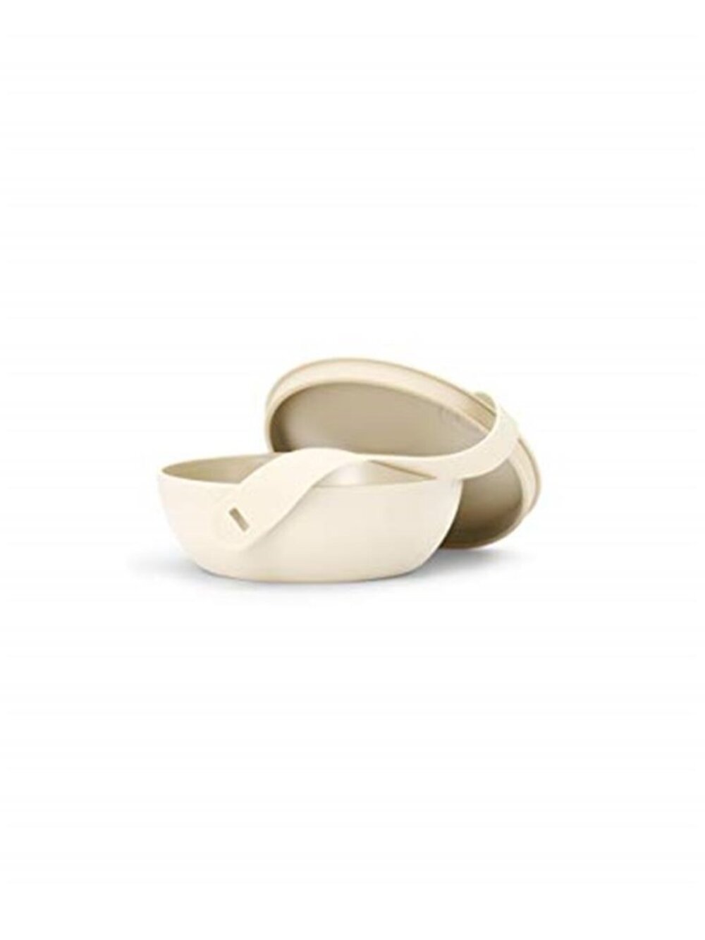 Porter Plastic Bowl Lunch Container w/ Protective Non-slip Exterior,Cream1 Liter